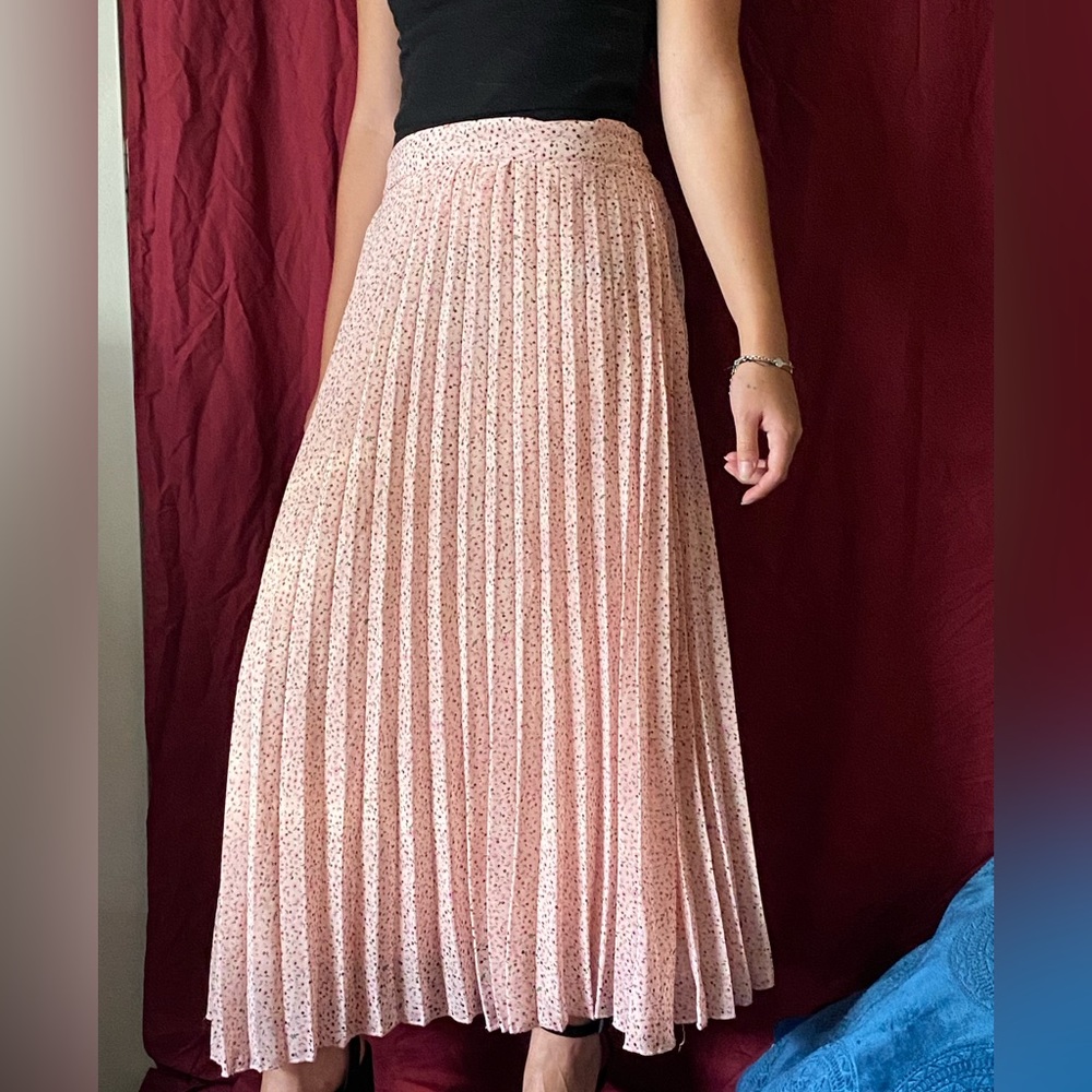 Long pink flower skirt